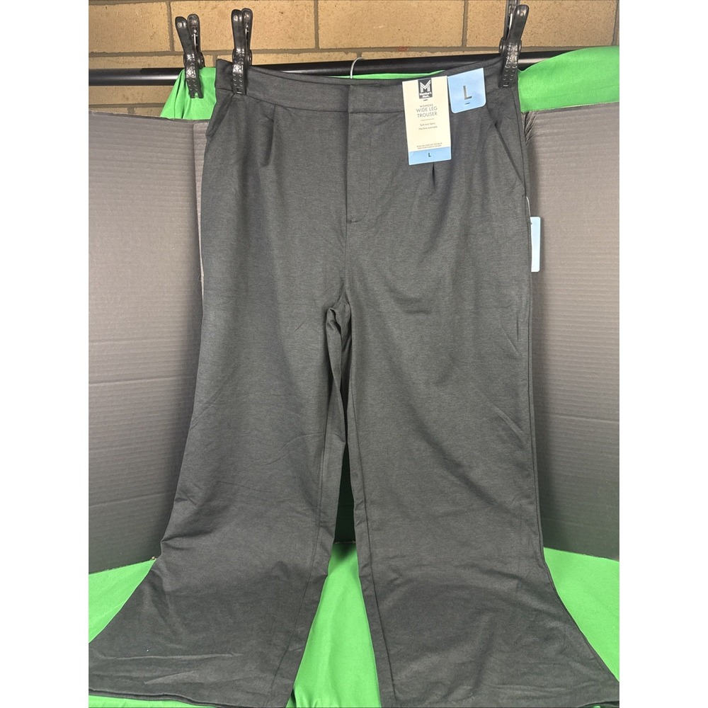 Member's Mark Women's Modern Wide Leg Trouser Size L Black Heathered NWT - Picture 6 of 7